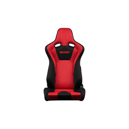 BRAUM Venom Series Racing Seats (Black & Red) – Pair