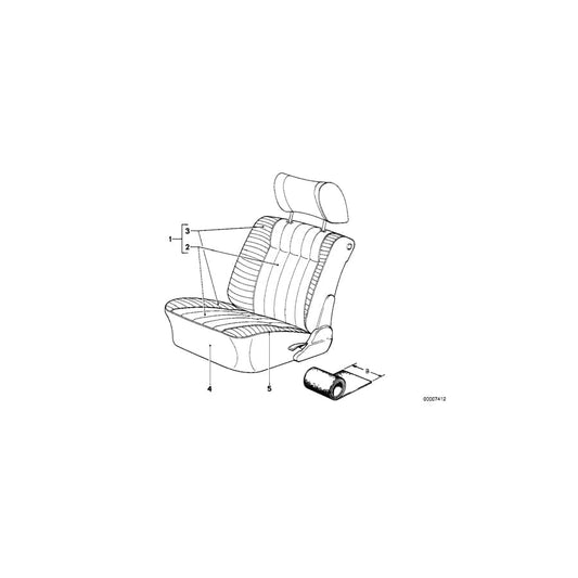 Genuine BMW 51861972726 E34 E30 E32 Upholstery Cloth Anthrazit 0216/0269/0274 (Inc. 325ix, 518i & 323i) | ML Performance UK Car Parts
