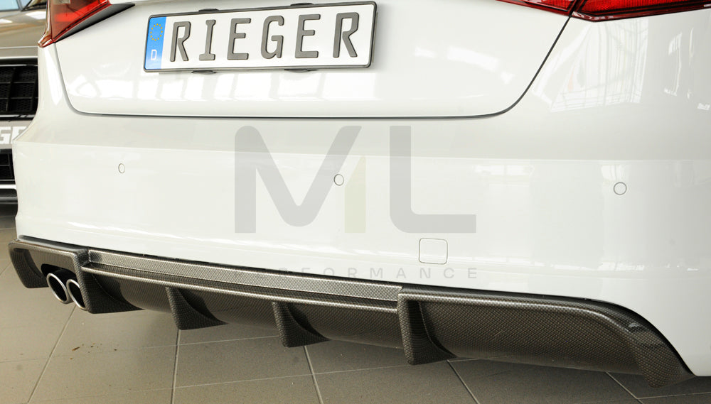 Rieger 00099355 Audi 8V A3 Rear Diffuser 6 | ML Performance UK Car Parts