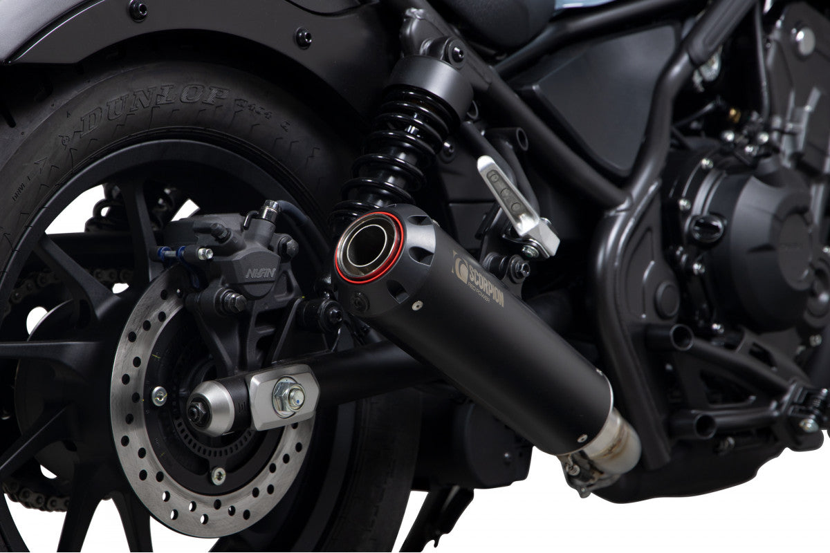 Scorpion PHA191BCER Honda CMX500 (Rebel) Red Power Slip-On - Black Ceramic Coated Sleeve | ML Performance UK UK