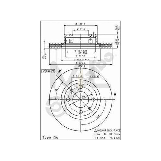 BREMBO 09.4289.20 Brake Disc for FIAT 131 Saloon (131) Internally Vented, with bolts/screws | ML Performance Car Parts