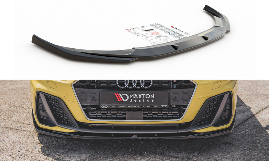Maxton Design AU-A1-GB-SLINE-FD2T Front Splitter V.2 Audi A1 S-Line GB | ML Performance UK Car Parts