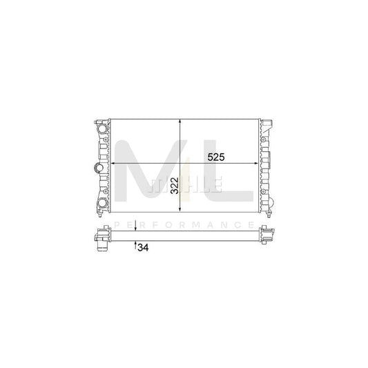 MAHLE ORIGINAL CR 350 000S Engine radiator Mechanically jointed cooling fins | ML Performance Car Parts