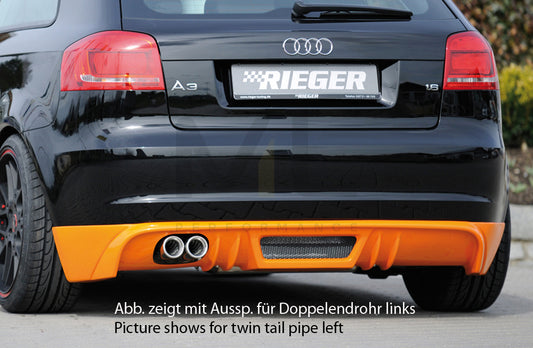 Rieger 00056768 Audi 8P A3 Rear Diffuser 1 | ML Performance UK Car Parts