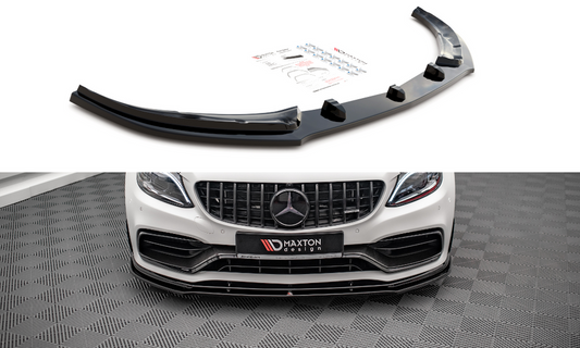 Maxton Design ME-C-205F-AMG-C-FD1T Front Splitter V.1 Mercedes Benz C63 AMG Coupe C205 (Facelift) | ML Performance UK Car Parts