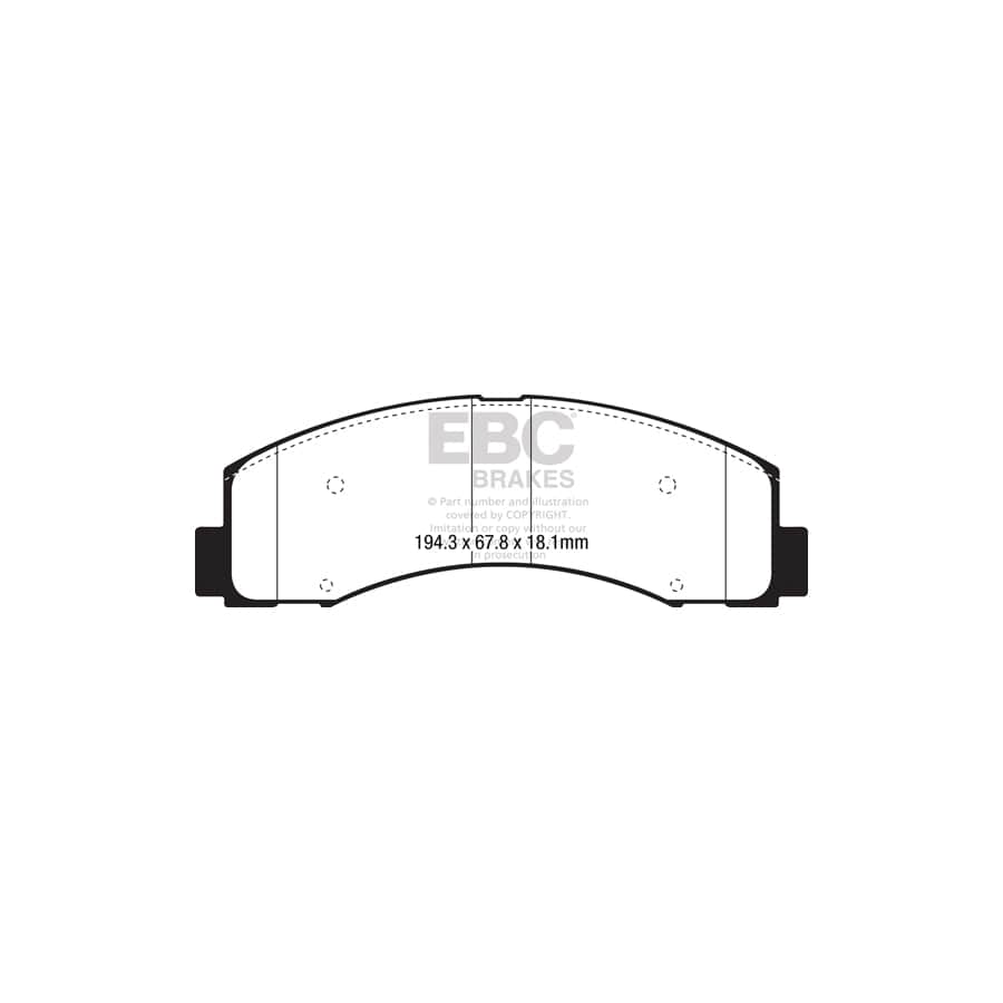 EBC PD01KF1909 Ford F-150 Greenstuff Front Brake Pad & Plain Disc Kit  2 | ML Performance UK Car Parts