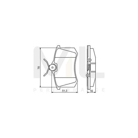 Bosch 0986495231 Brake Pad Set With Anti-Squeak Plate BP1529 | ML Performance Car Parts
