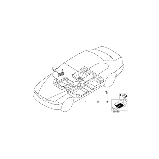 Genuine BMW 51478169527 E39 Floor Covering Rear SANDBEIGE (Inc. 530i, 520d & 525d) | ML Performance UK