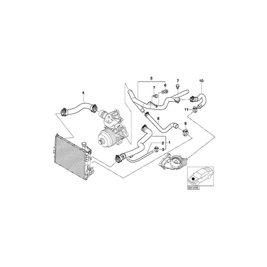 Genuine BMW 11532247815 E38 Water Hose (Inc. 730d) | ML Performance UK Car Parts