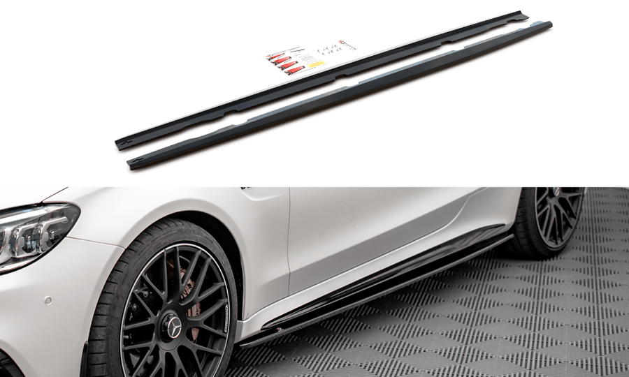 Maxton Design ME-C-205F-AMG-C-SD1T Side Skirts Diffusers V.1 Mercedes Benz C63 AMG Coupe C205 (Facelift) | ML Performance UK Car Parts