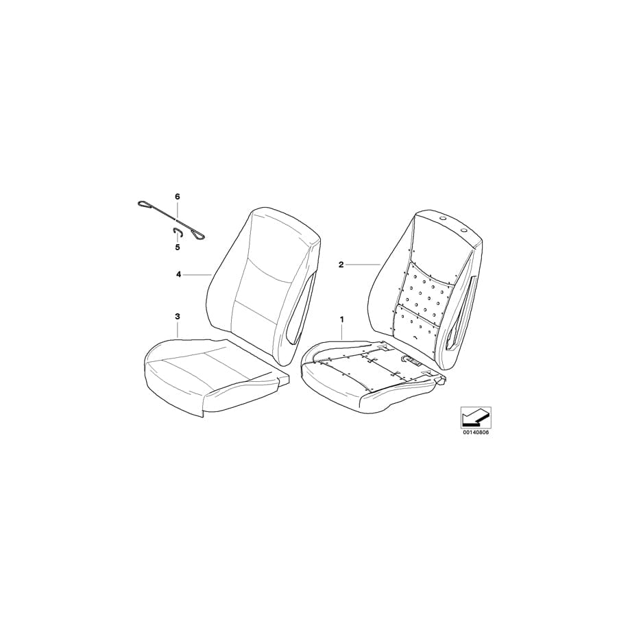 Genuine BMW 52106985939 E90 E91 Seat Cover Leather LEMON (Inc. 318d, 325i & 316d) | ML Performance UK Car Parts