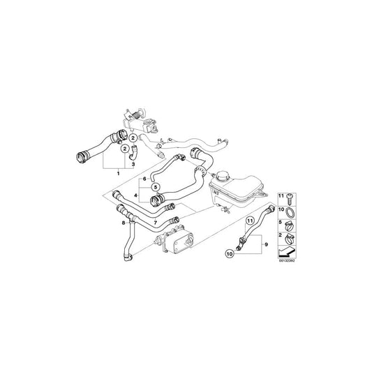 Genuine BMW 11533401058 E83 E83 Coolant Hose (Inc. X3 3.0d) | ML Performance UK Car Parts