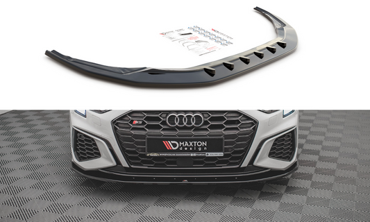 Maxton Design AU-A3-8Y-SLINE-FD1T Front Splitter V.1 Audi S3 / A3 S-Line 8Y | ML Performance UK Car Parts