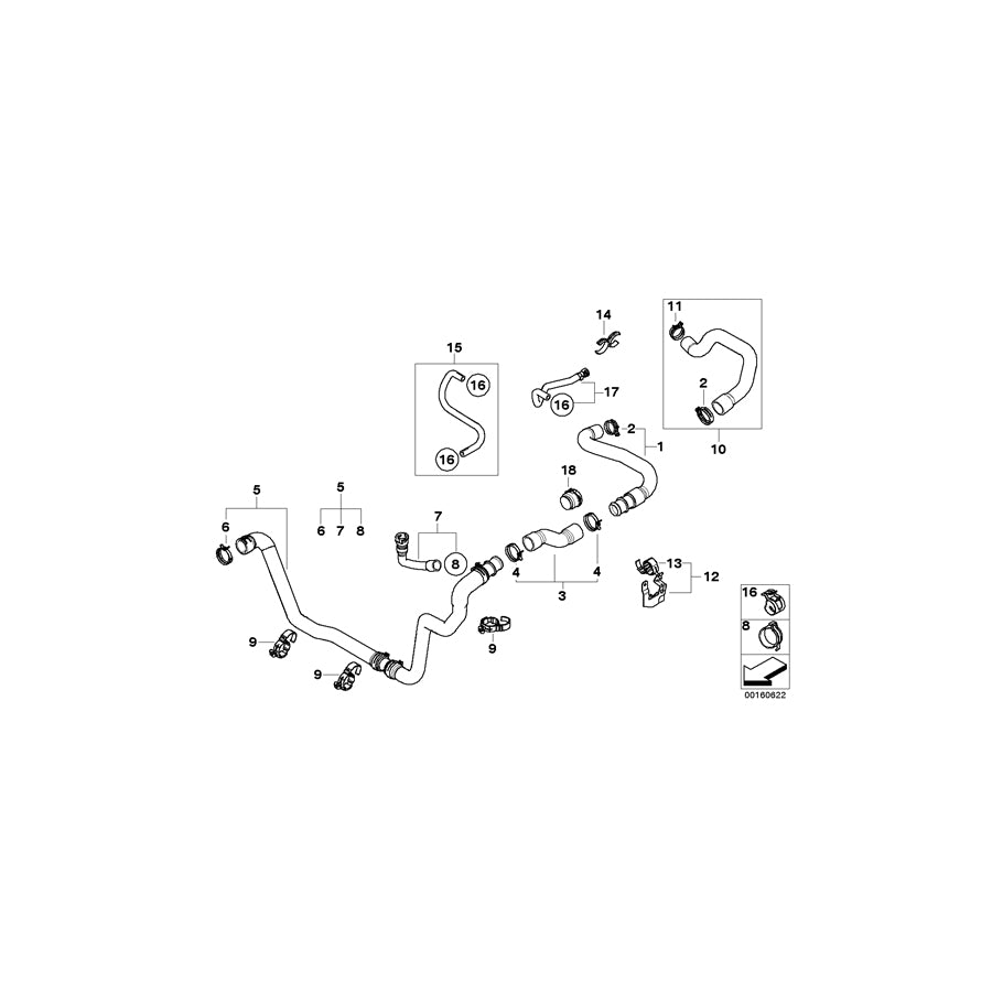 Genuine BMW 11532754233 R56 Coolant Hose (Inc. Cooper D & One D) | ML Performance UK Car Parts