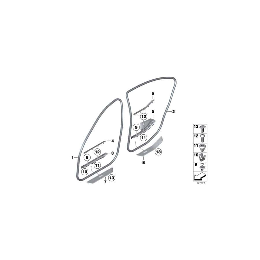 Genuine BMW 51477263606 F01 F04 Rear Right Entrance Cover ACTIVE HYBRID 7 (Inc.  & Hybrid 7) | ML Performance UK Car Parts