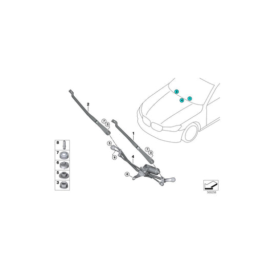 Genuine BMW 61617413988 G32 Wiper Arm, Passenger's Side (Inc. 630d, 620dX & 640i) | ML Performance UK