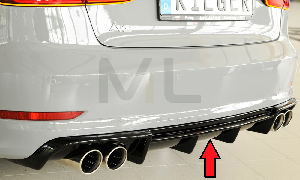 Rieger 00088158 Audi 8V A3 Rear Diffuser 1 | ML Performance UK Car Parts