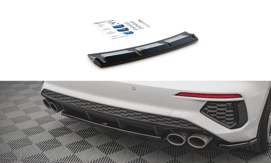 Maxton Design AU-A3-8Y-SLINE-RD3T Central Rear Splitter Audi S3 8Y Sportback | ML Performance UK Car Parts