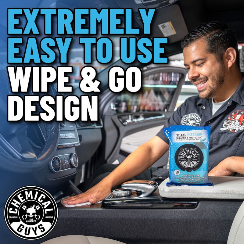 Chemical Guys Total Interior Cleaner & Protectant Car Cleaning Wipes | ML Performance UK Car Parts