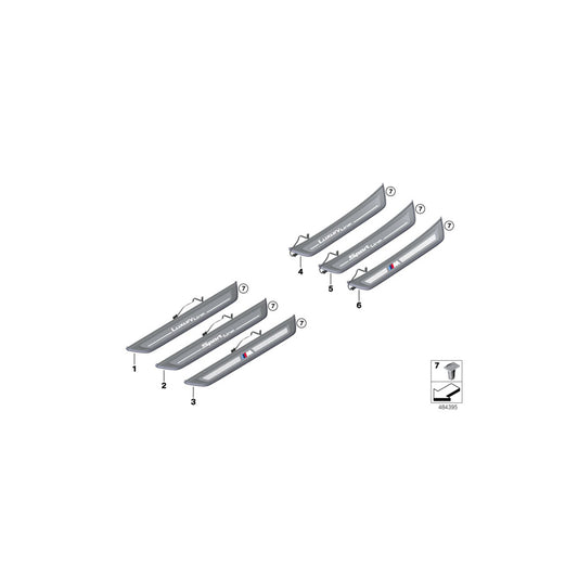 Genuine BMW 51478065119 G32 Cover, Door Sill, Lighted, Rear Left -M- (Inc. 630iX, 630i & 640i) | ML Performance UK