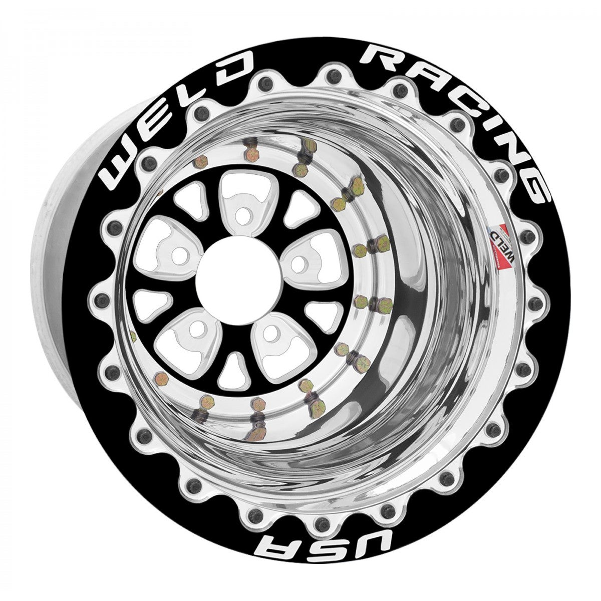 Weld 84B-513278 V-Series Wheel 15x13 5x4.75 ET-76 BS4 Black Center - Polished Shell