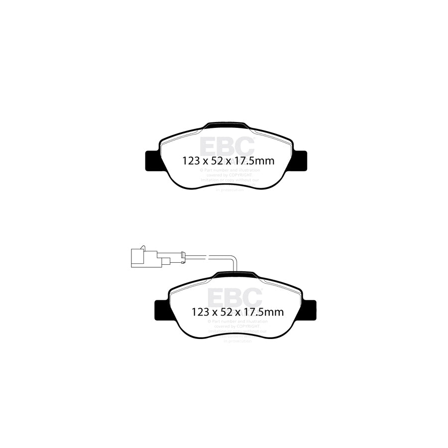 EBC DP1573/3 Fiat Ford Ultimax Front Brake Pads (Inc. 500 & Ka) 2 | ML Performance UK Car Parts