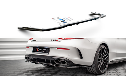 Maxton Design ME-C-205F-AMG-C-RD1T+RD2T Central Rear Splitter (with vertical bars) Mercedes Benz C63 AMG Coupe C205 (Facelift) | ML Performance UK Car Parts