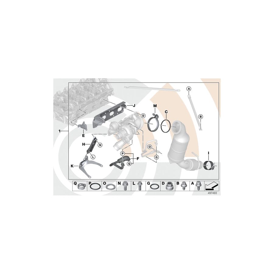 Genuine BMW 11652471553 F30 F34 F31 Installation Kit For Turbocharger VALUE LINE (Inc. 318d, 320dX & 320d ed) | ML Performance UK Car Parts