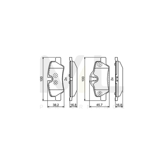 Bosch 0986495400 Brake Pad Set With Anti-Squeak Plate, With Mounting Manual BP1773 | ML Performance Car Parts