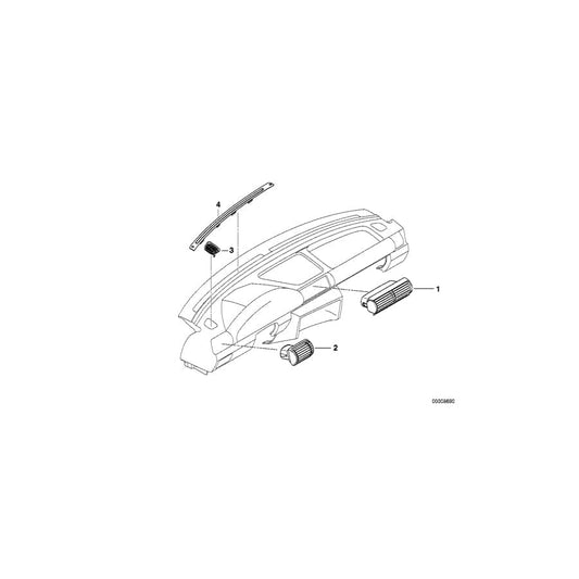 Genuine BMW 64228390217 E36 Fresh Air Grille, Left (Inc. 318ti, 318tds & 316g) | ML Performance UK Car Parts