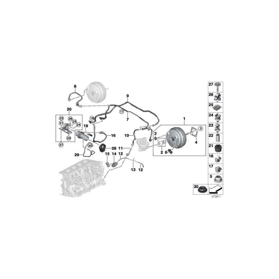 Genuine BMW 11668611344 G11 G30 G12 Vacuum Pipe (Inc. 740Le, 740e & 740LeX) | ML Performance UK