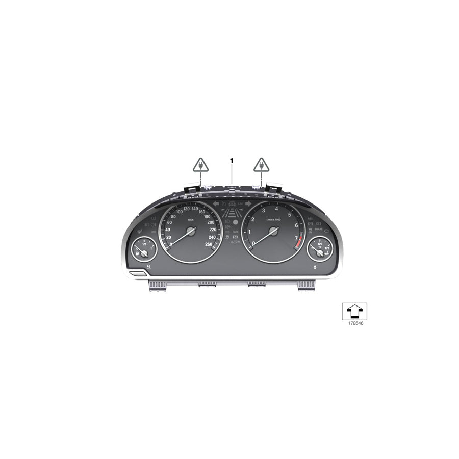 Genuine BMW 62108795122 F06 F04 F13 Instrument Cluster KM/H (Inc. 528iX, X3 35iX & 750LiX 4.4) | ML Performance UK