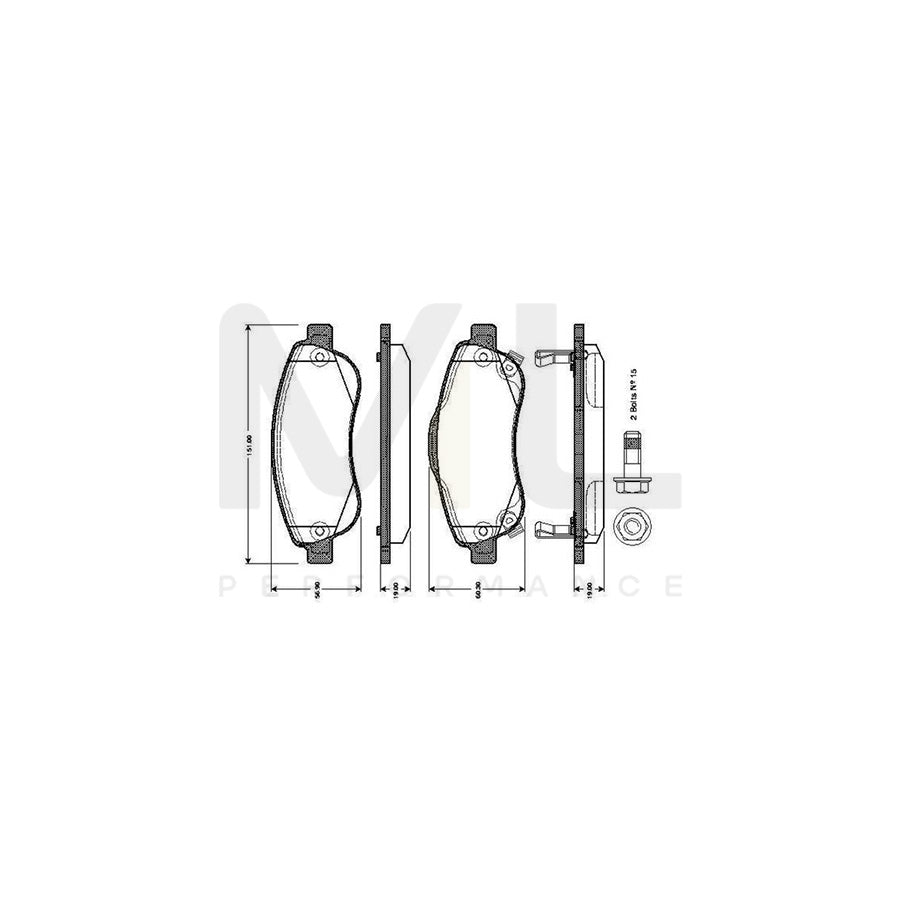 Bosch 0986Tb3013 Brake Pad Set For Honda Cr-V Excl. Wear Warning Contact, With Bolts, With Accessories  | ML Performance Car Parts