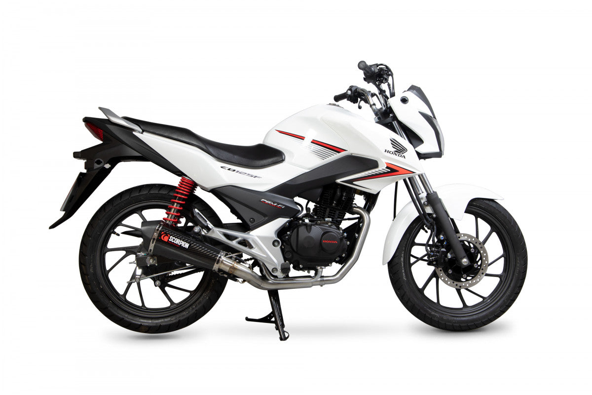 Scorpion RHA182SYSCEO Honda CB125 F Serket Taper Full System - Carbon Fibre Sleeve | ML Performance UK UK