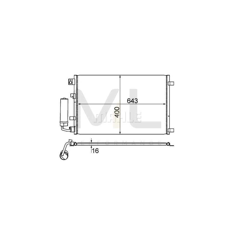 MAHLE ORIGINAL AC 604 001S Air conditioning condenser for NISSAN QASHQAI with dryer | ML Performance Car Parts