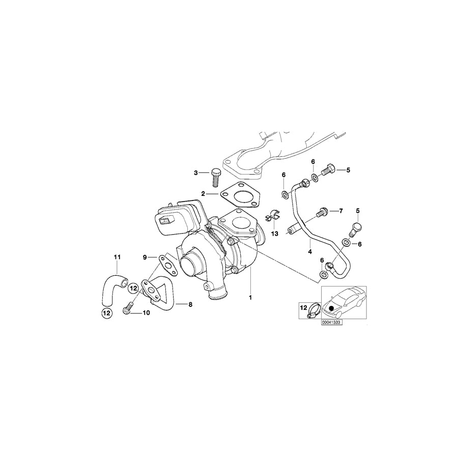 Genuine BMW 11422249837 E38 Return Pipe ZYL. 1-4 (Inc. 740d) | ML Performance UK Car Parts