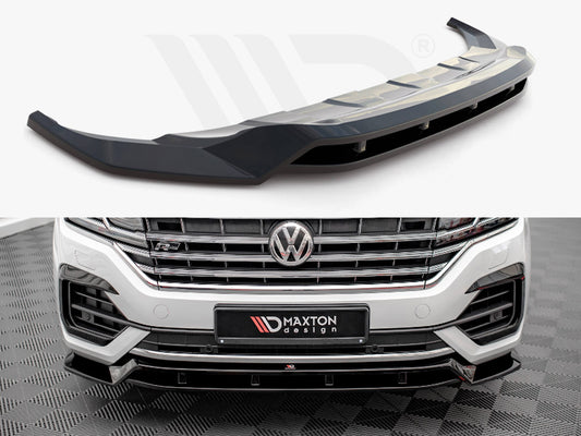 Maxton Design VW-TO-3-RLINE-FD1T+FD1RT Front Splitter VW Touareg R-line MK3 (2018-) | ML Performance UK Car Parts