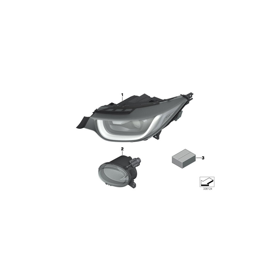 Genuine BMW 63117448392 I01 Headlight With Led Technology, Right (Inc. i3 60Ah, i3 94Ah & i3 60Ah Rex) | ML Performance UK