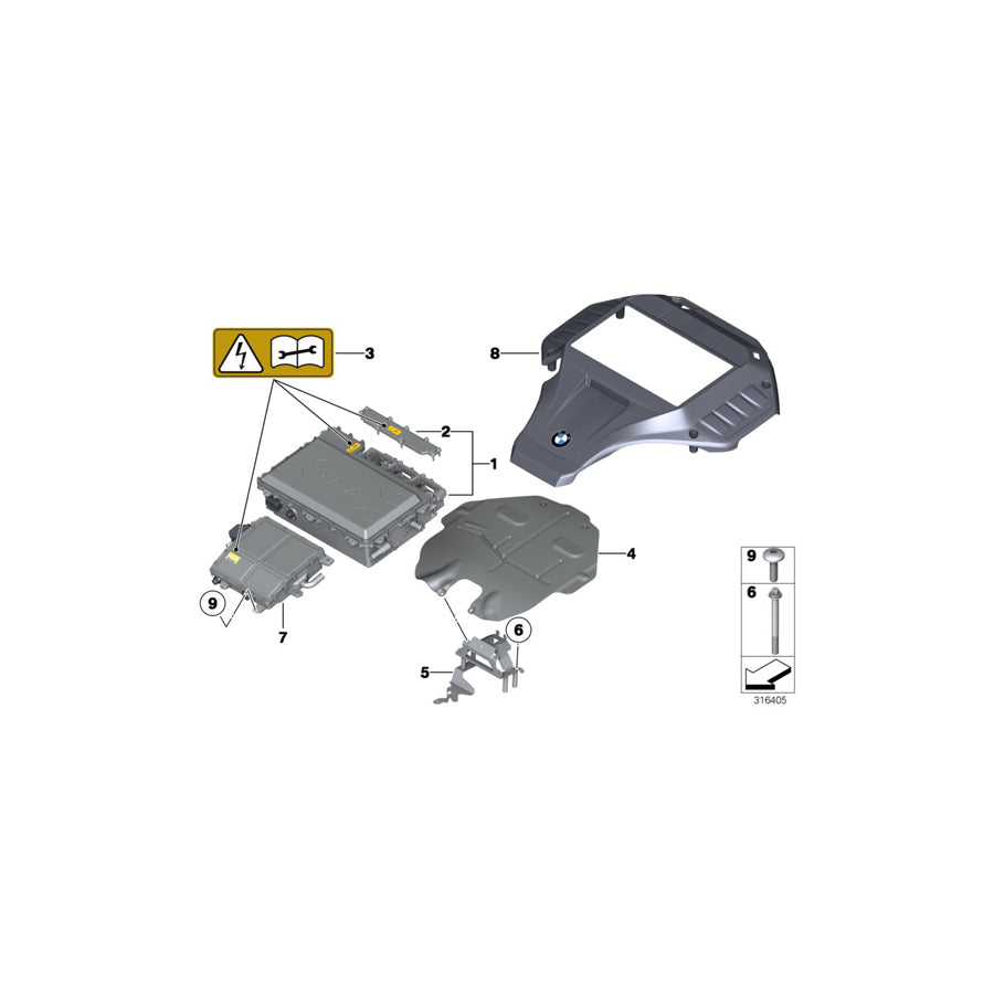 Genuine BMW 12367591648 E72 Cover For Power Electronic Converter (Inc. Hybrid X6) | ML Performance UK