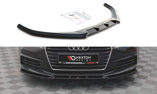 Maxton Design AU-A4-B9-FD2T Front Splitter V.2 Audi A4 B9 | ML Performance UK Car Parts