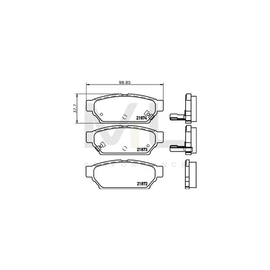 Hella 8DB 355 016-701 Brake Pad Set With Acoustic Wear Warning | ML Performance Car Parts