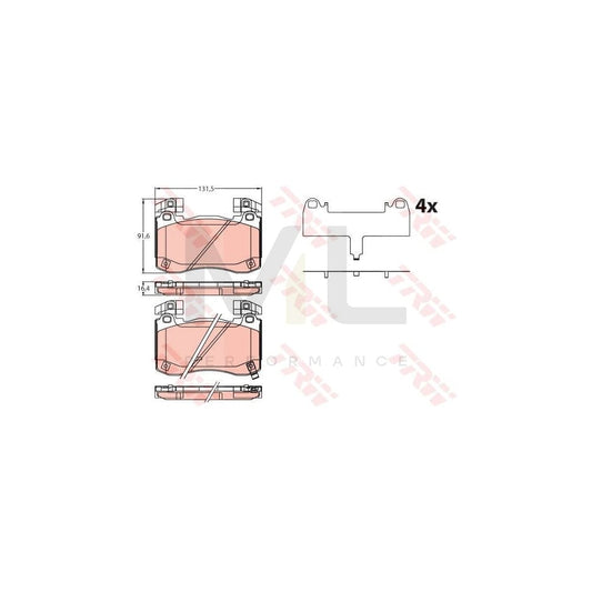 TRW Gdb2254 Brake Pad Set With Acoustic Wear Warning, With Accessories | ML Performance Car Parts