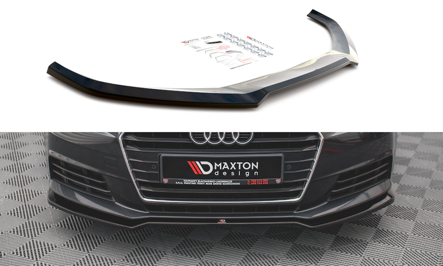 Maxton Design AU-A4-B9-FD1T Front Splitter V.1 Audi A4 B9 | ML Performance UK Car Parts