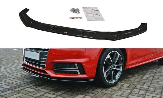 Maxton Design AU-A4-B9-SLINE-FD2T Front Splitter V.2 Audi S4 B9 / A4 S-Line B9 | ML Performance UK Car Parts