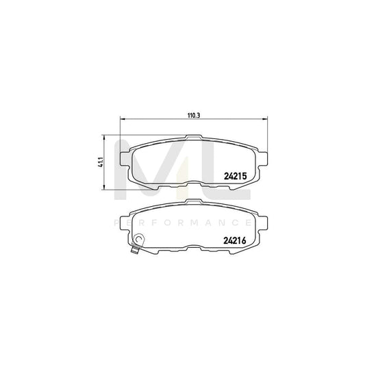 Brembo P 49 042 Brake Pad Set For Mazda Mpv Ii (Lw) With Acoustic Wear Warning | ML Performance Car Parts