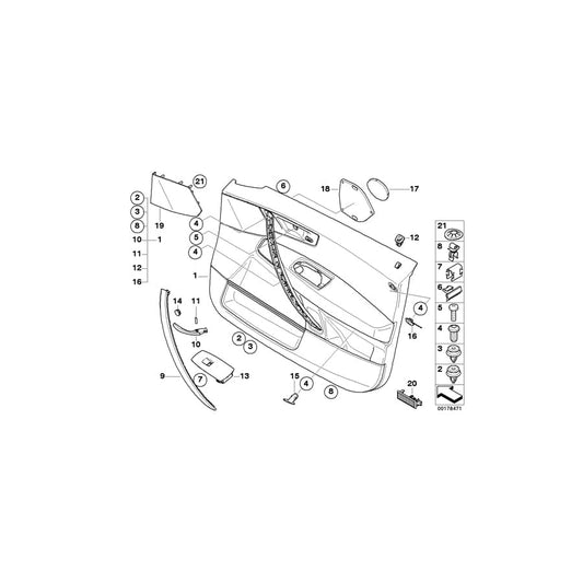 Genuine BMW 51413418837 E83 Door Panel, Leather, Front Left SCHWARZ (Inc. X3 3.0i, X3 2.5i & X3 3.0d) | ML Performance UK Car Parts