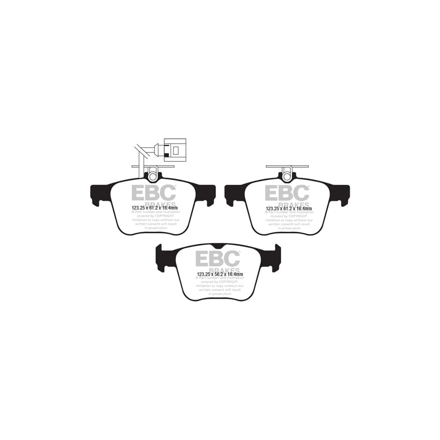 EBC PD02KR509 Audi Redstuff Rear Brake Pad & Plain Disc Kit - ATE Caliper (Inc. RS3, RSQ3, TTRS) 2 | ML Performance UK Car Parts