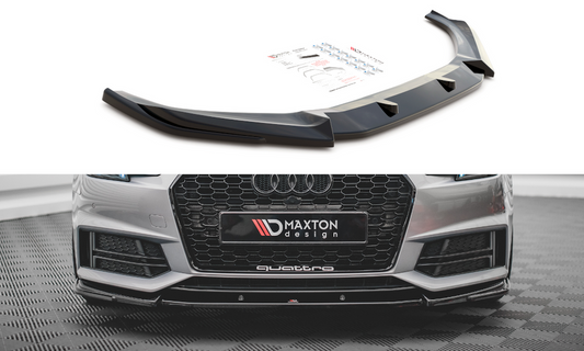 Maxton Design AU-A4-B9-SLINE-FD3T Front Splitter V.3 Audi S4 / A4 S-Line B9 | ML Performance UK Car Parts