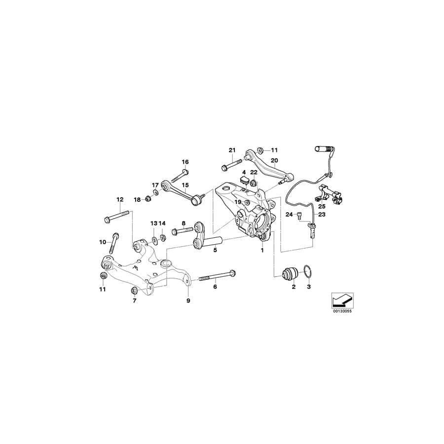 Genuine BMW 33326770924 E61 E61 Wheel Carrier, Rear Right (Inc. 545i, 530d & 525i) | ML Performance UK Car Parts