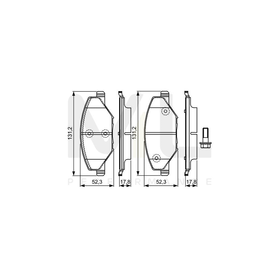 Bosch 0986Tb3220 Brake Pad Set With Bolts  | ML Performance Car Parts